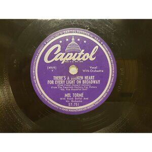 78RPM There's a Broken Heart for Every Light On Broadway-Mel Torme (R160)